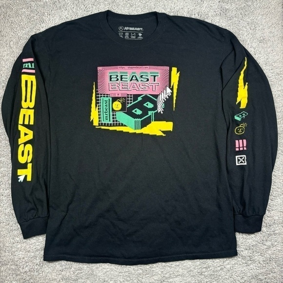 Mr. Beast Shirt Mens Extra Large Long Sleeve Tee Escapism Crewneck Casual - Picture 1 of 4